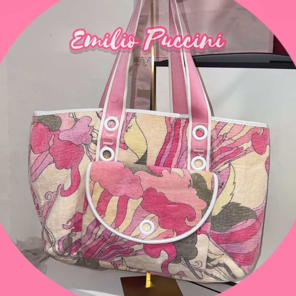 💖SOLD💖Emilio Pucci Pink Floral Tote - Picture 1 of 11